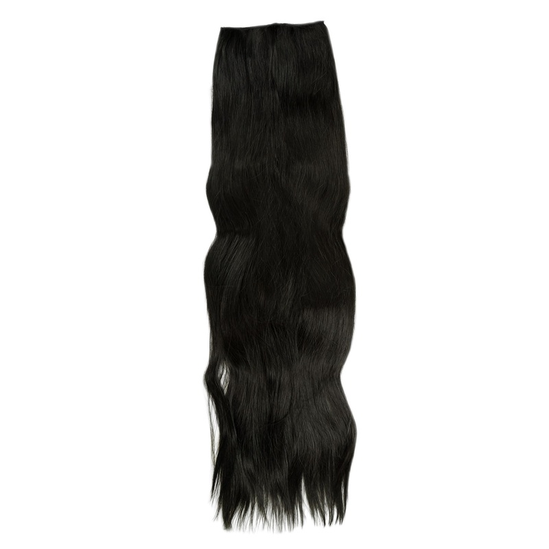 Hairpiece Half wig 4 Clip Extension extremely long straight off black JL-3019XL