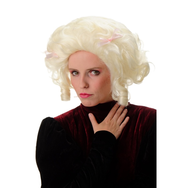 Lady Party Wig platinum blond teased curls curled Victorian Baroque PT0039