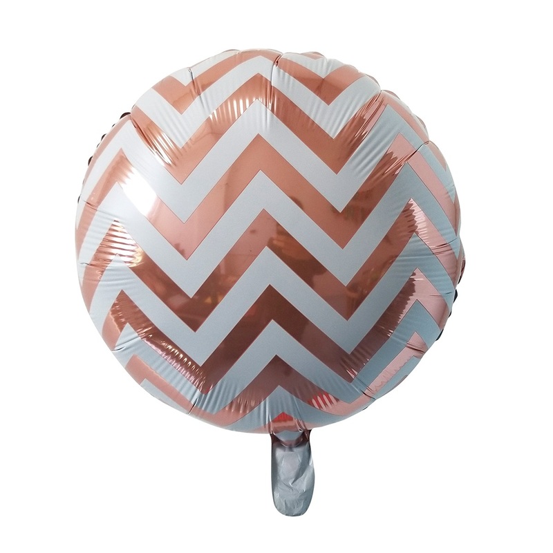 Zigzag foil balloon rose gold metallic 45cm
