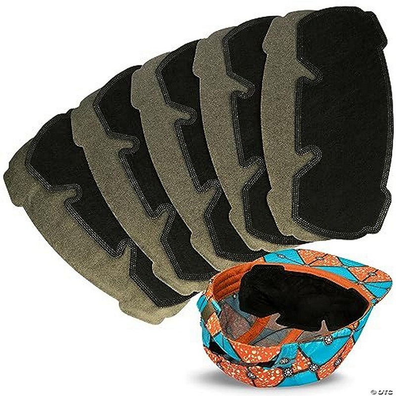 10 Pack Helmet and Hats Sweat Liner for Caps, Prevent Sweat on Face and Eyes, 3 Layer Ultra Absorbent Hat Sweat Liner