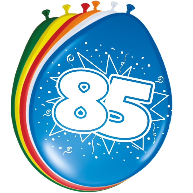 8 colorful latex balloons number 85