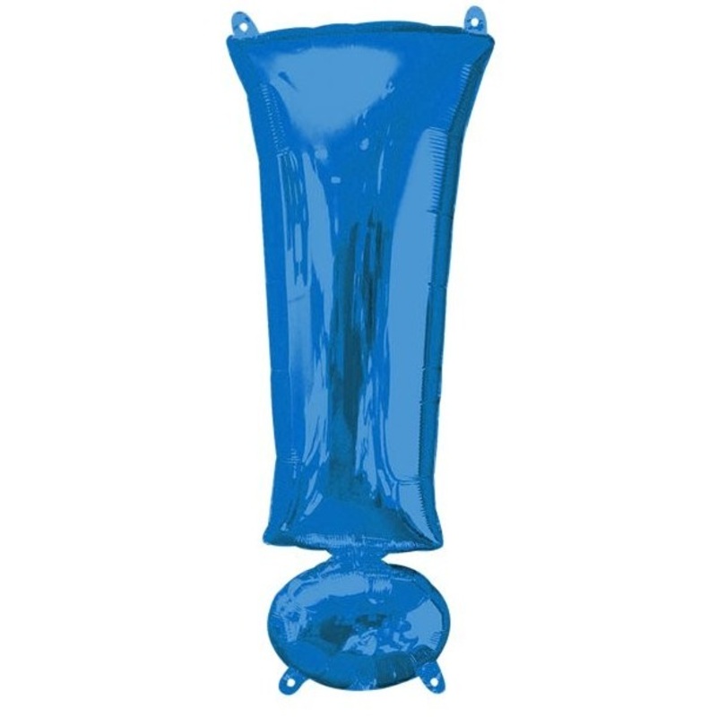 Blue exclamation mark foil balloon 41cm