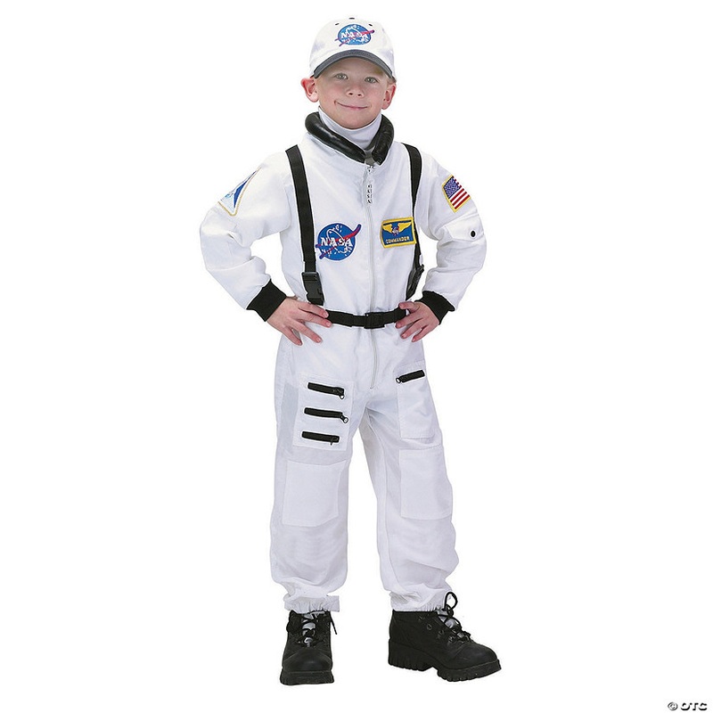 Kids White Astronaut Suit Costume