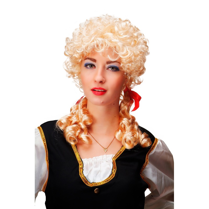 Lady wig colonial Baroque curls ringlets pigtails blonde Marie Antoinette 3048