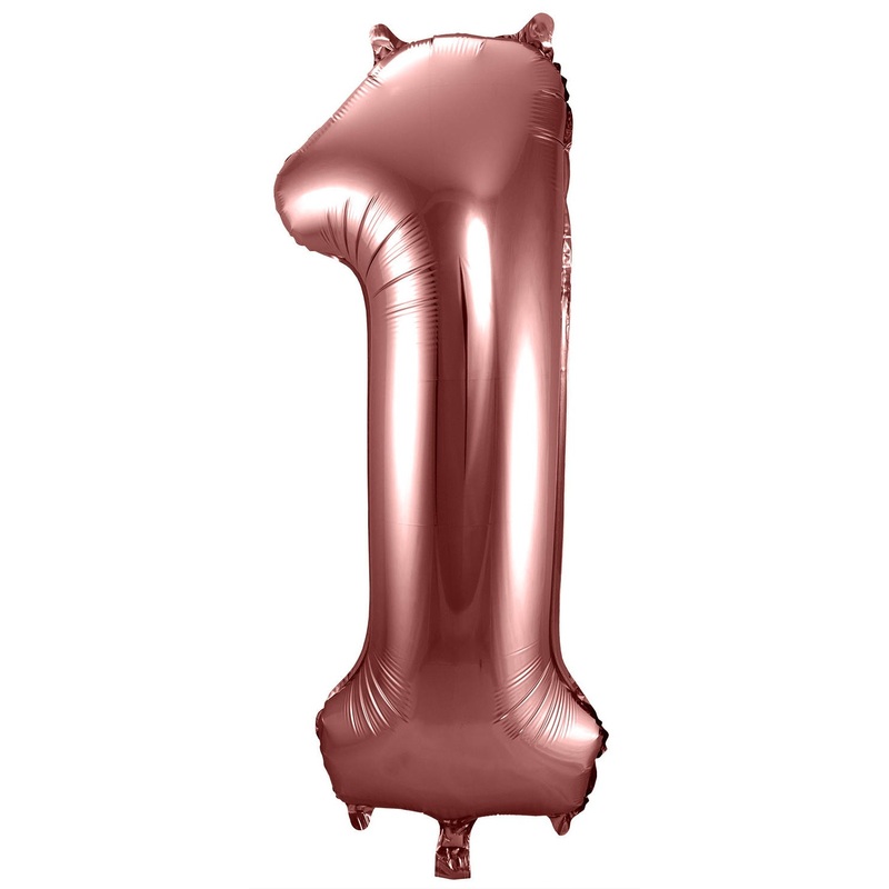 Rose gold metallic number 1 balloon 86cm