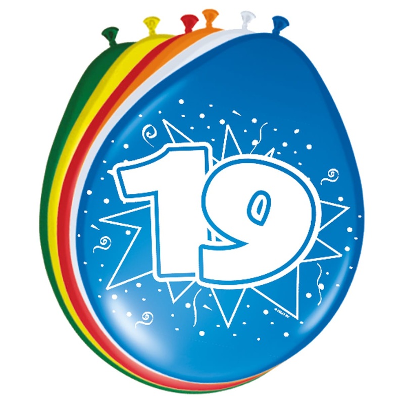 8 colorful latex balloons number 19