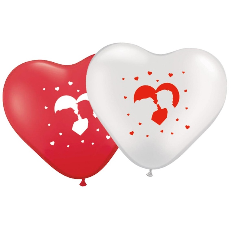 8 lovers heart balloons 27cm