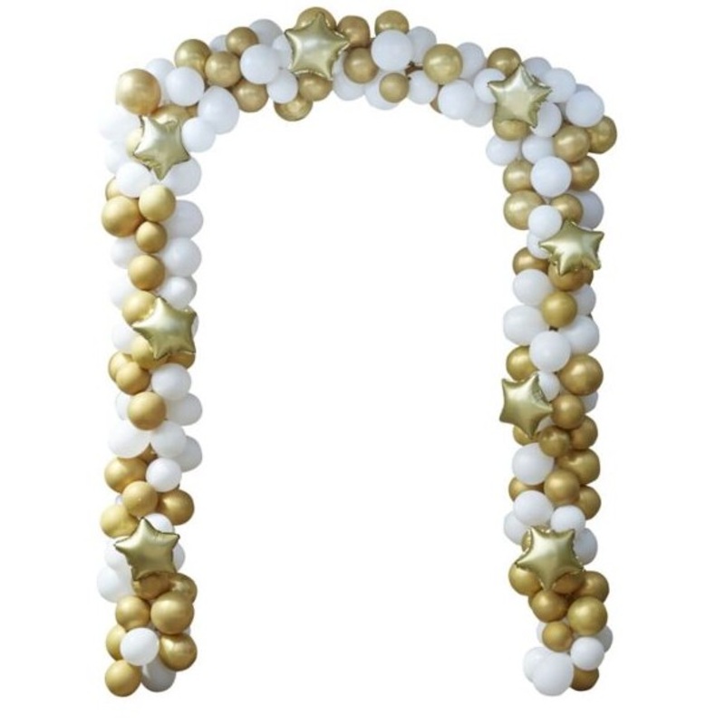 Country house Christmas balloon garland gold