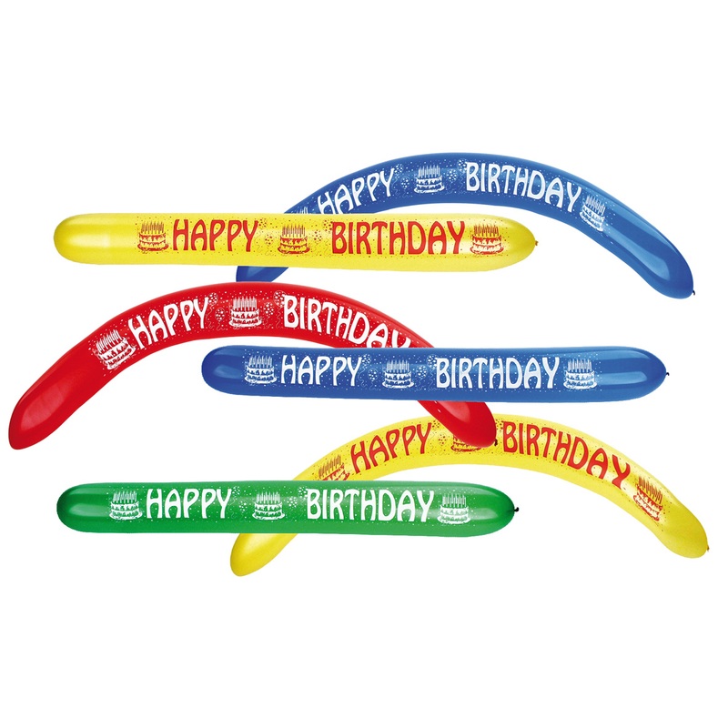 2 Happy Birthday modeling balloons
