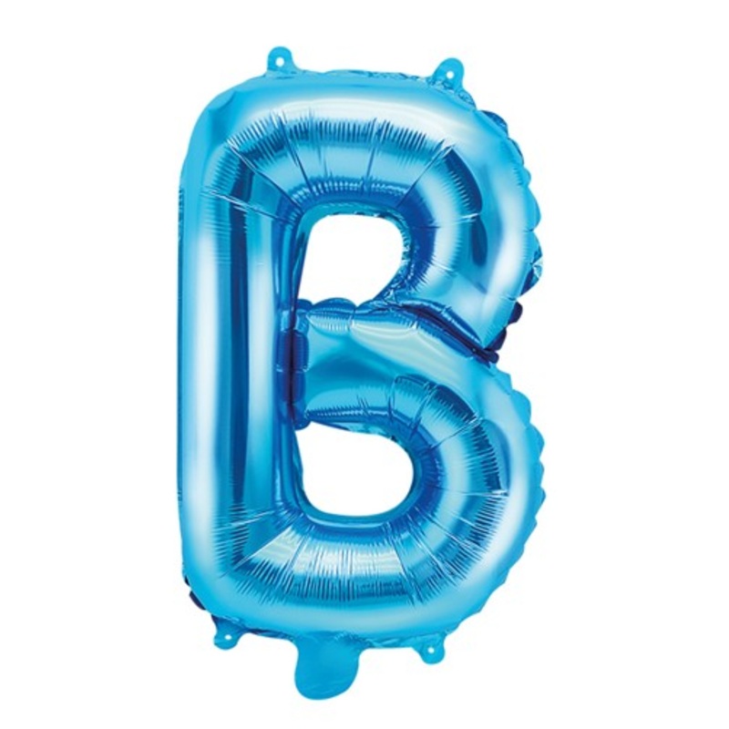 Foil balloon B azure blue 35cm