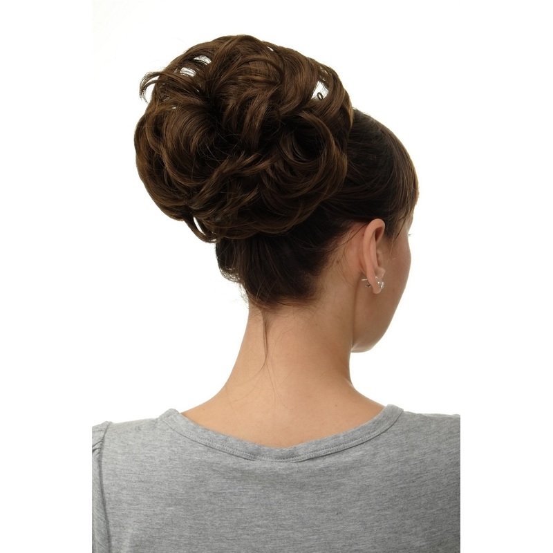 Hairpiece Hairbun Top Knot Bun Hair Rose Bushy Medium Golden Brown Q840-10