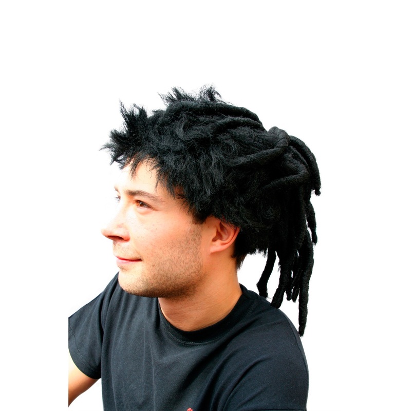 Halloween wig men women rastafari reggae black rasta dreadlocks pigtail 1304