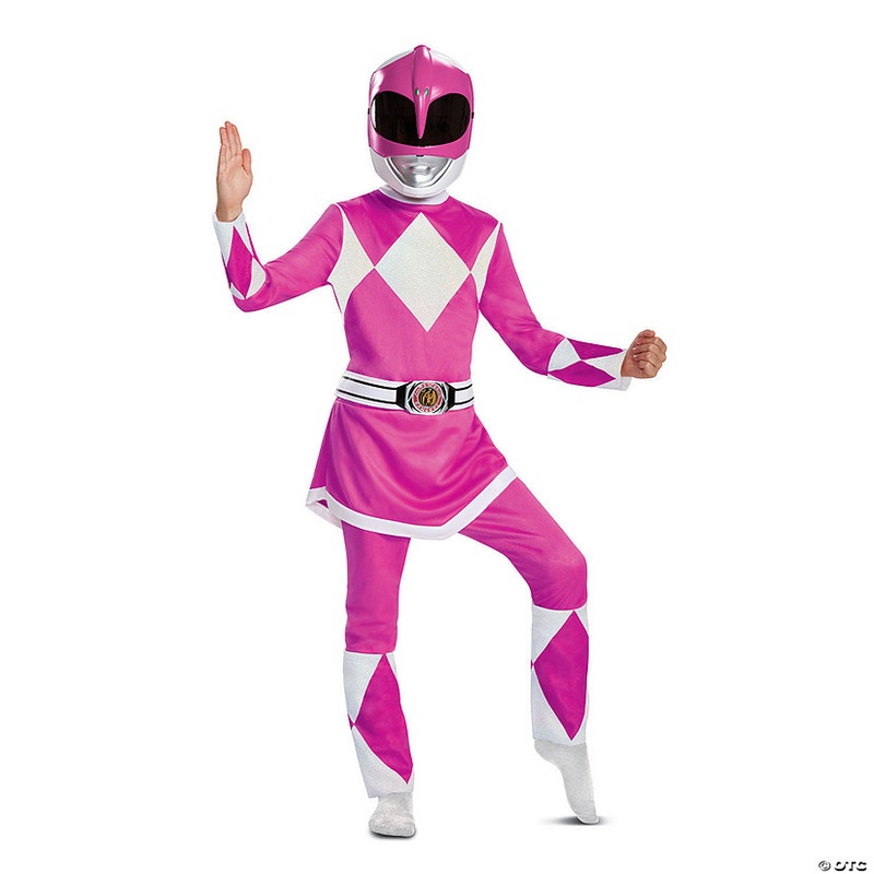 Kids Deluxe Mighty Morphin Power Rangers Pink Ranger Jumpsuit Costume – Large 10-12