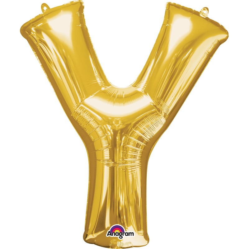 Letter foil balloon Y gold 86cm