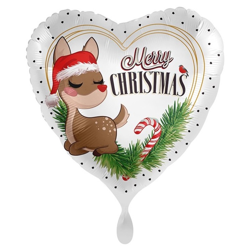 Merry Christmas foil balloon reindeer 71cm