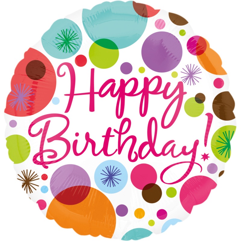 Round happy birthday dots balloon