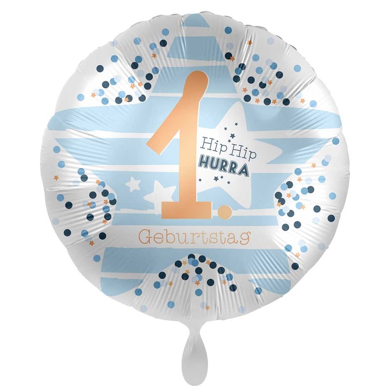 1st birthday foil balloon Happy Star 45cm