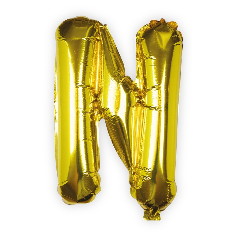 Golden letter N foil balloon 40cm