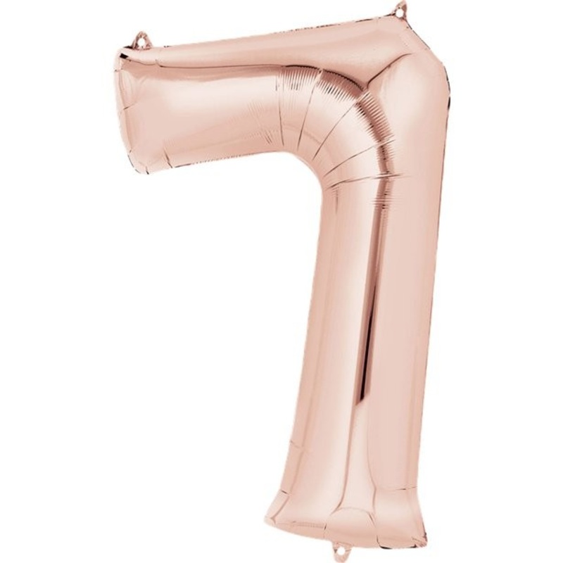 Number 7 foil balloon rose gold 41cm