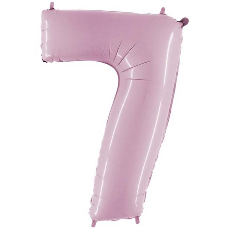 Pink number 7 foil balloon 102cm