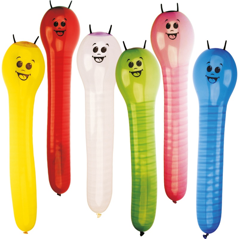 Set of 12 Figure Balloons Funny Caterpillars, Colorful