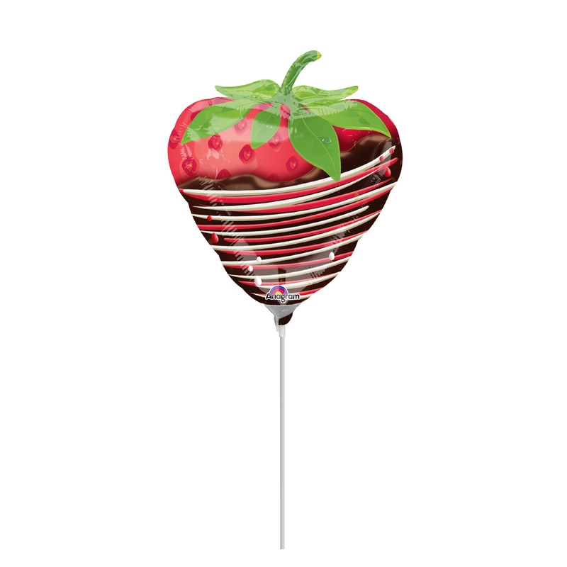Strawberry stick balloon with chocolate icing