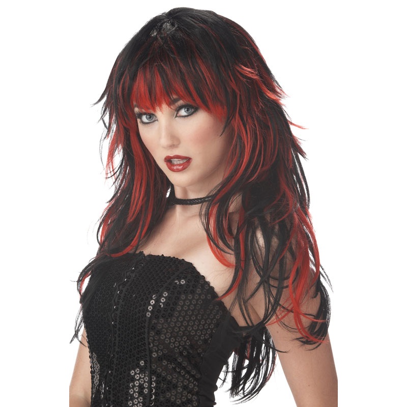 Tempting Tresses Costume Wig – Red/Black