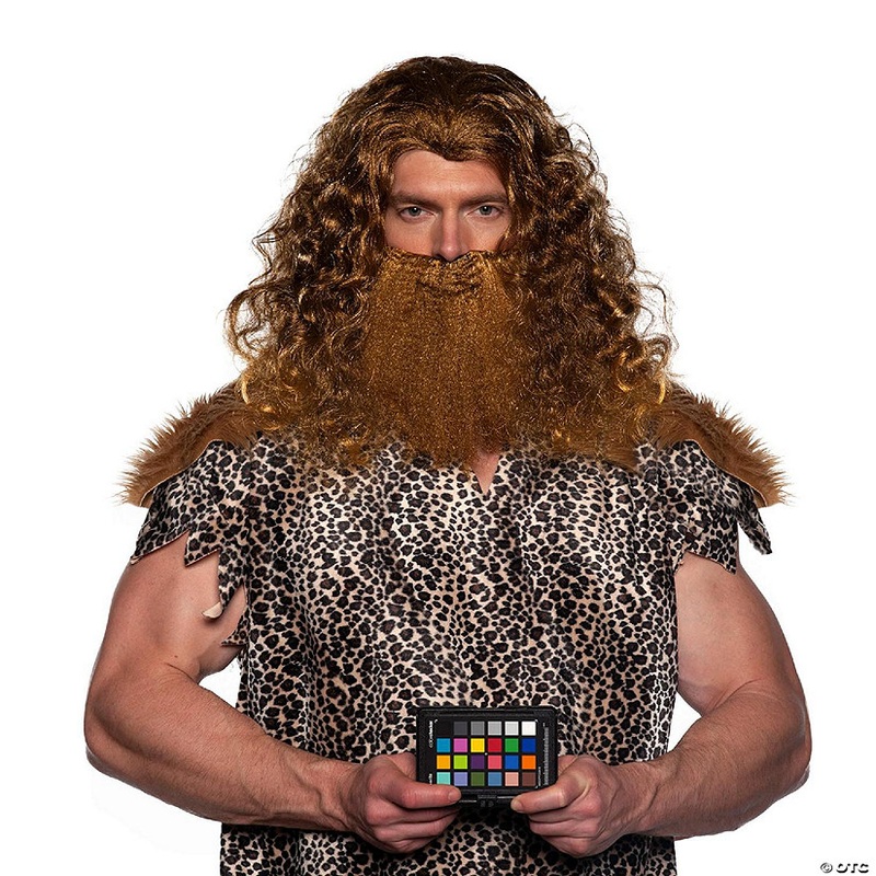 Viking Wig & Beard Adult Costume Set  Brown