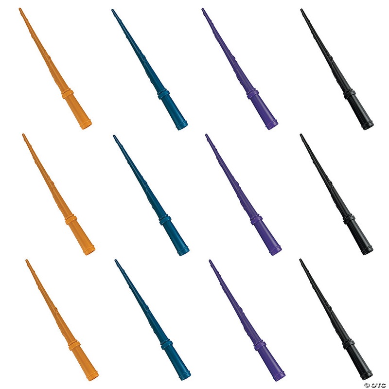 12 Assorted Colors Reusable Plastic Wizard Wands – 12 Pc.