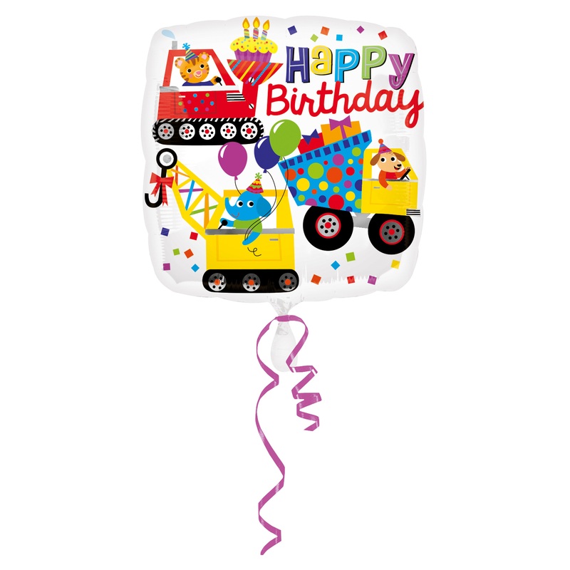 Birthday balloon construction worker animals