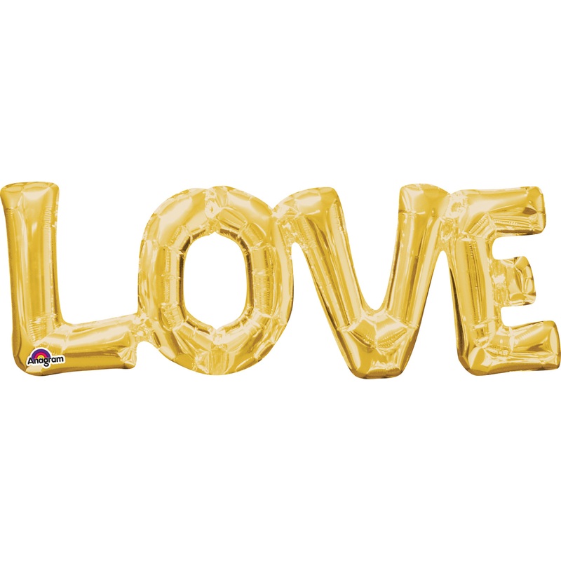Foil balloon lettering Love gold 63 x 22cm