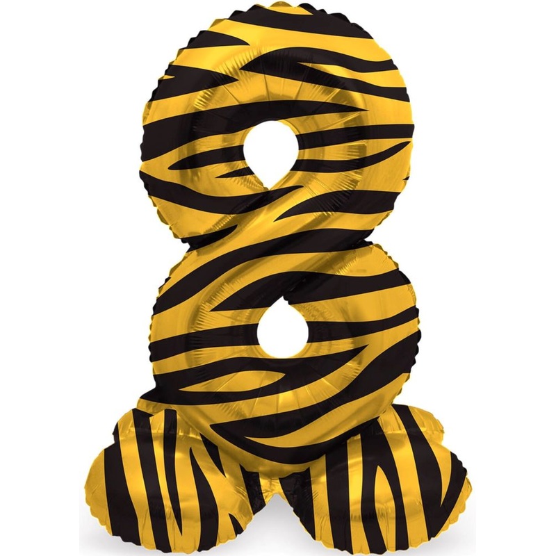 Standing Number 8 Balloon Tiger 72cm