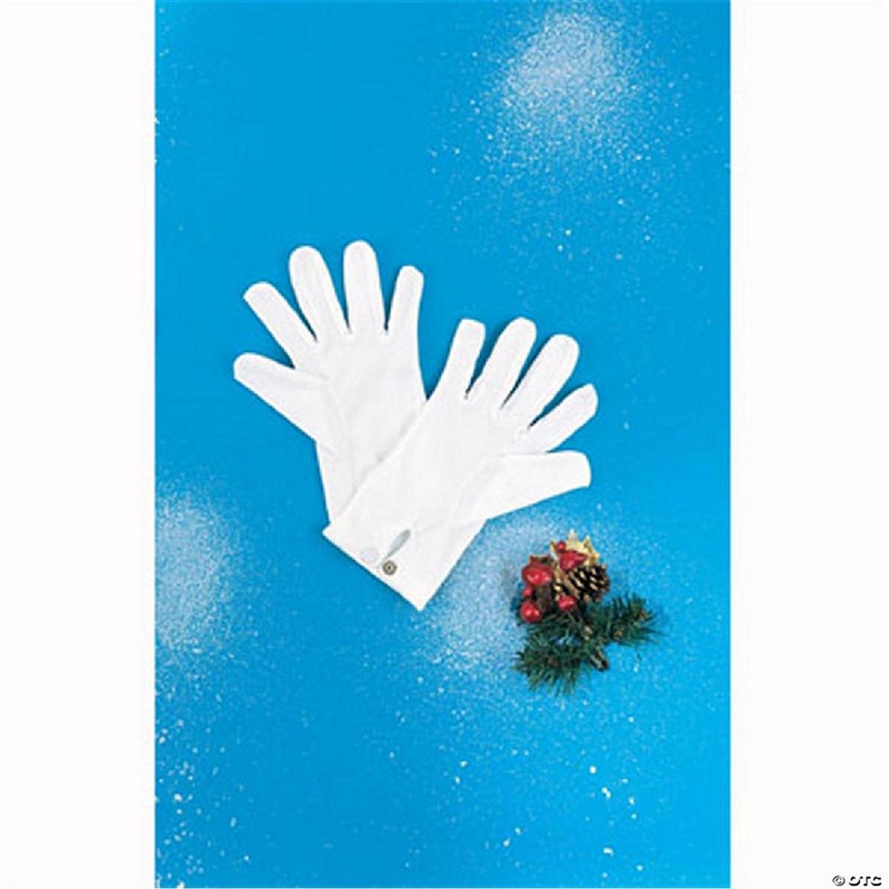 Stretch Nylon White Santa Gloves