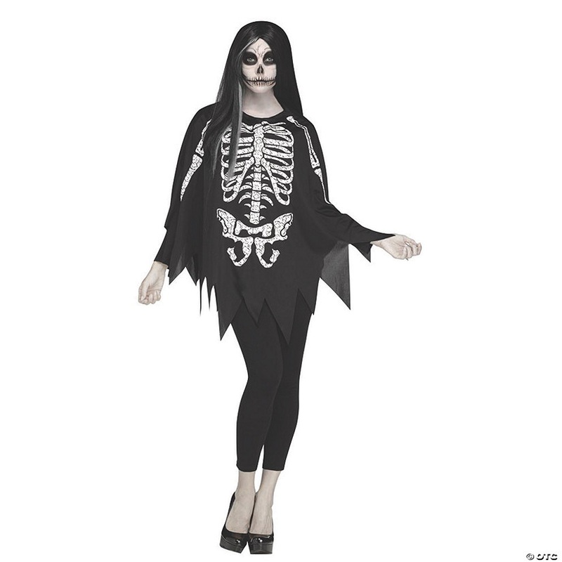 Women’s Skeleton Poncho Costume