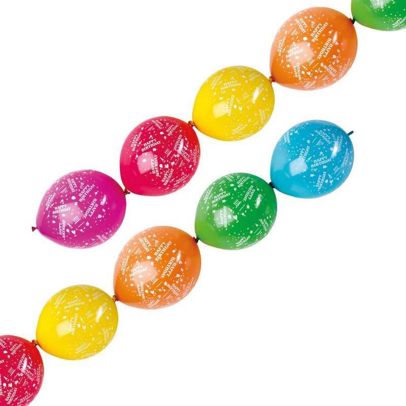 6 birthday garland balloons 27.5cm
