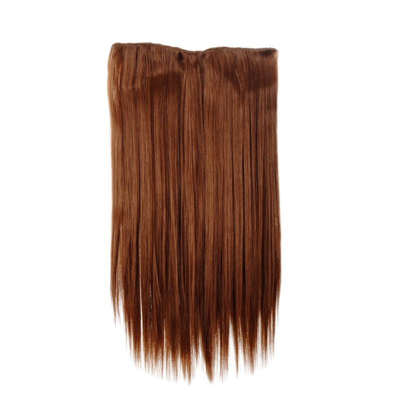 Hairpiece Extension 5 Clips Straight Long Copper Brown L30172-30