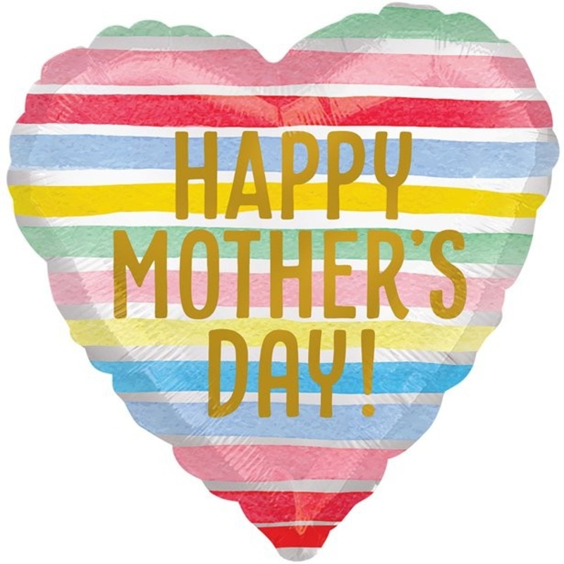 Striped Mother’s Day Heart Balloon 45cm