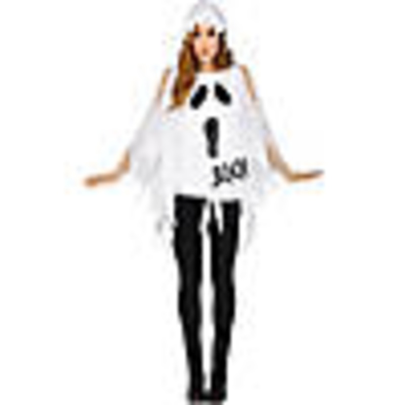Adult Ghost Print Poncho