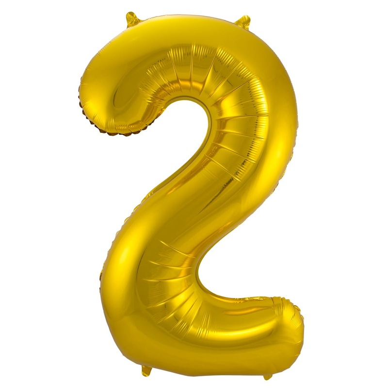 Foil balloon number 2 gold