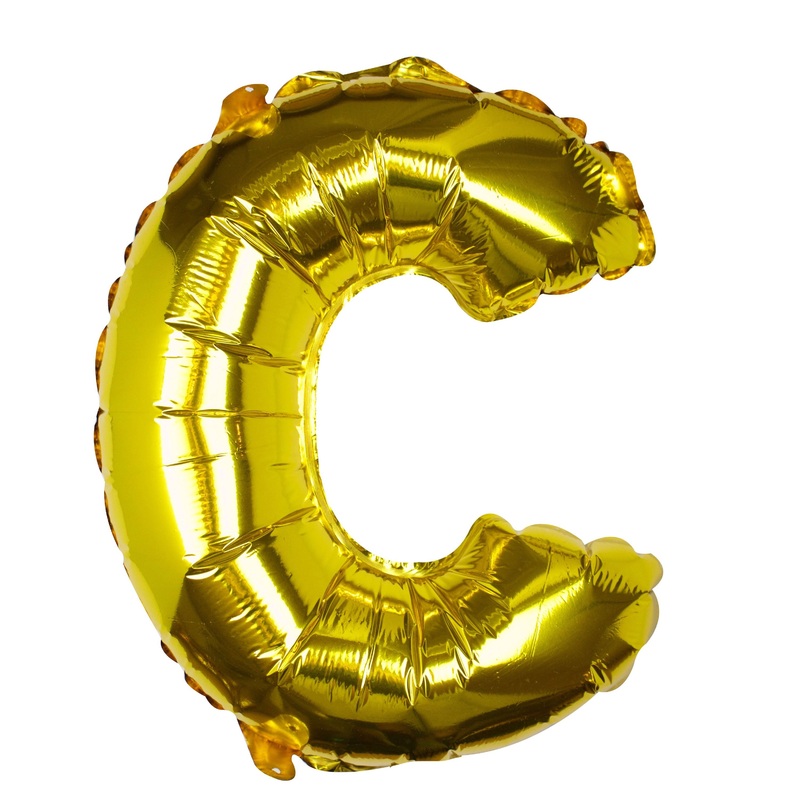Golden letter C foil balloon 40cm