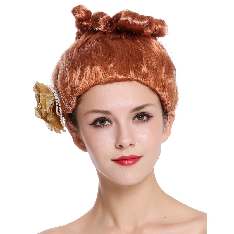 Lady Party Wig Red Rose victorian Saloon Girl Dancer CXH-005-P130
