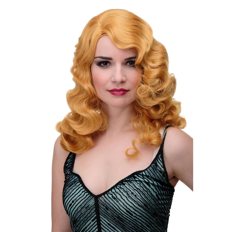 Lady Wig Classic Hollywood Femme Fatale parting wavy long golden blond GFW1860