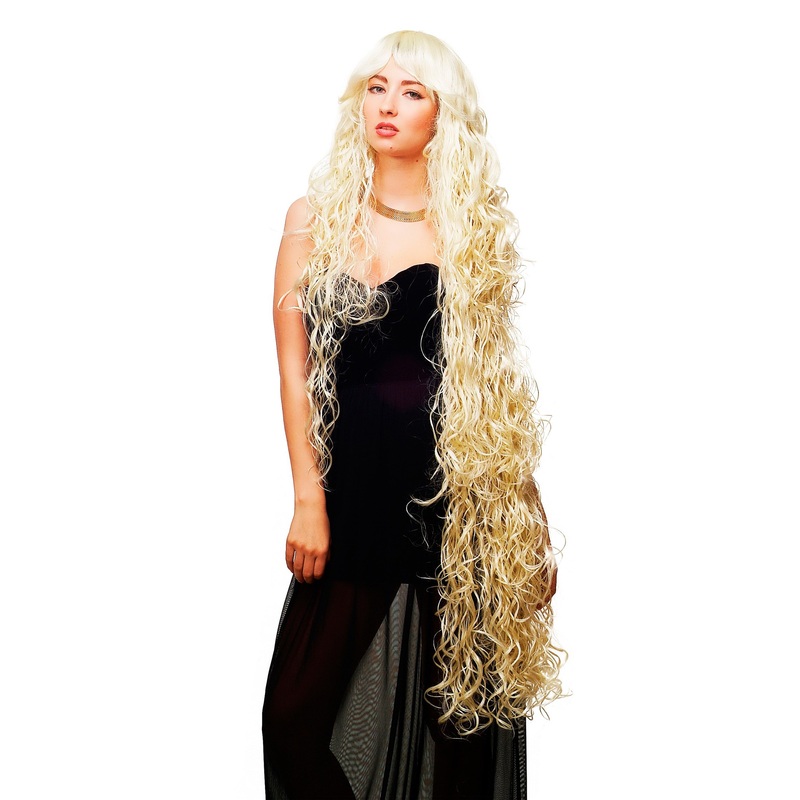 Lady Wig Cosplay Rapunzel length insanely long curled platinum blond TC-1035-613