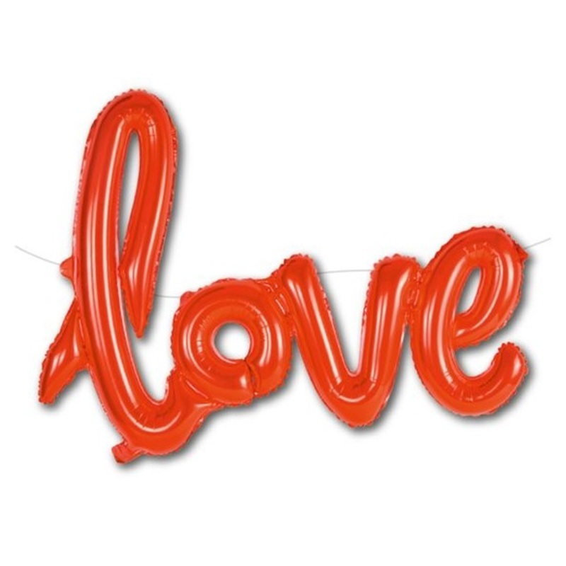 Love lettering foil balloon garland