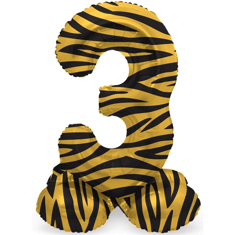 Standing Number 3 Balloon Tiger 72cm