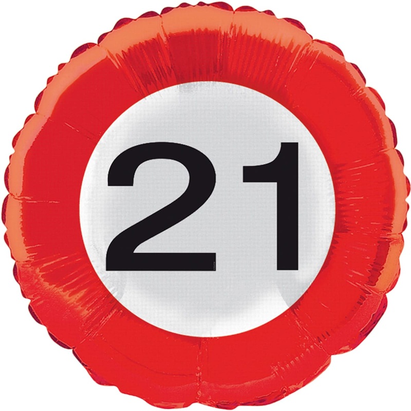 Traffic sign 21 foil balloon 45cm
