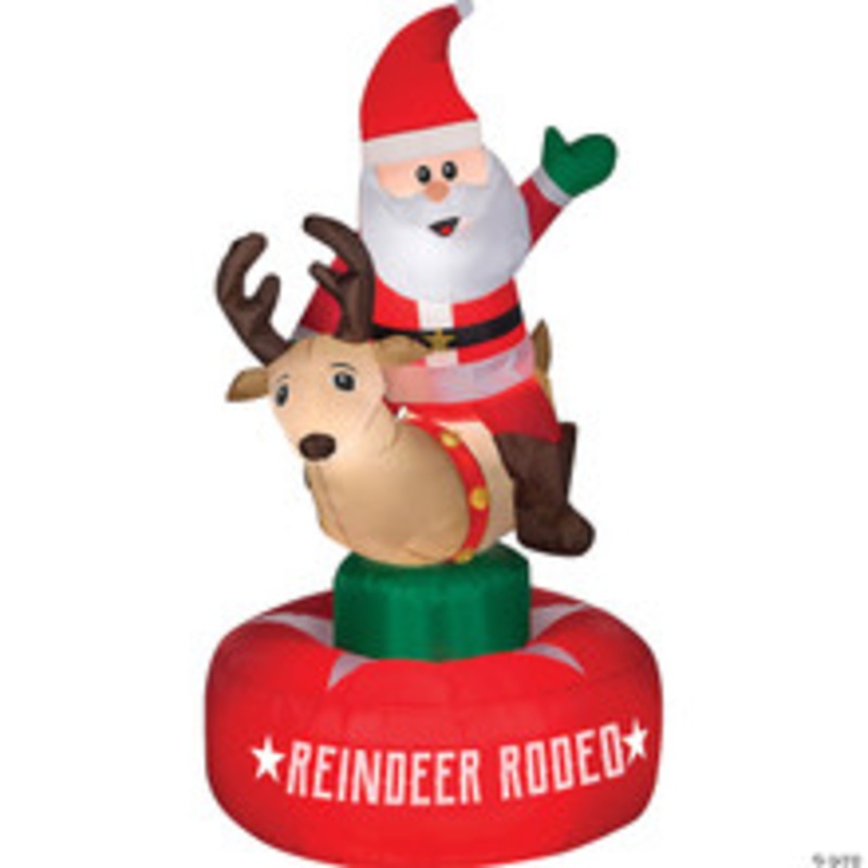 72 Blow Up Inflatable Animated Santa On Reindeer Outdoor Yard Decoration