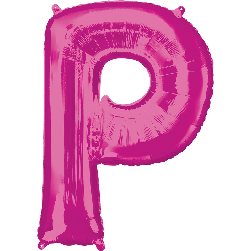 Foil balloon letter P pink XL 81cm