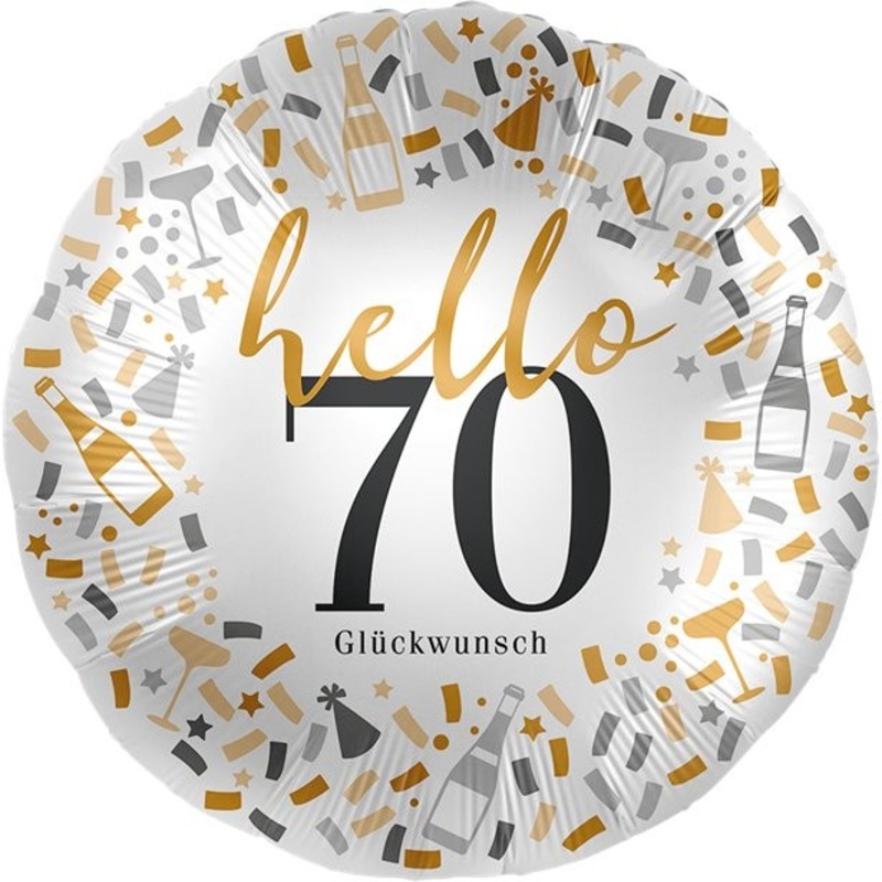 Hello 70 congratulations foil balloon 46cm