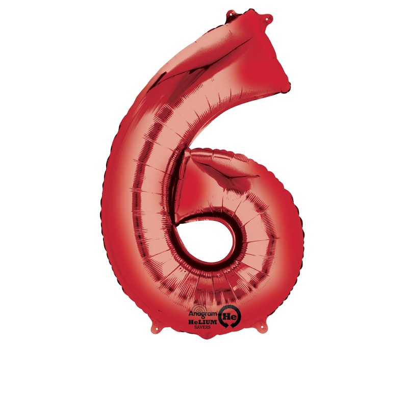 Number balloon 6 red 88cm